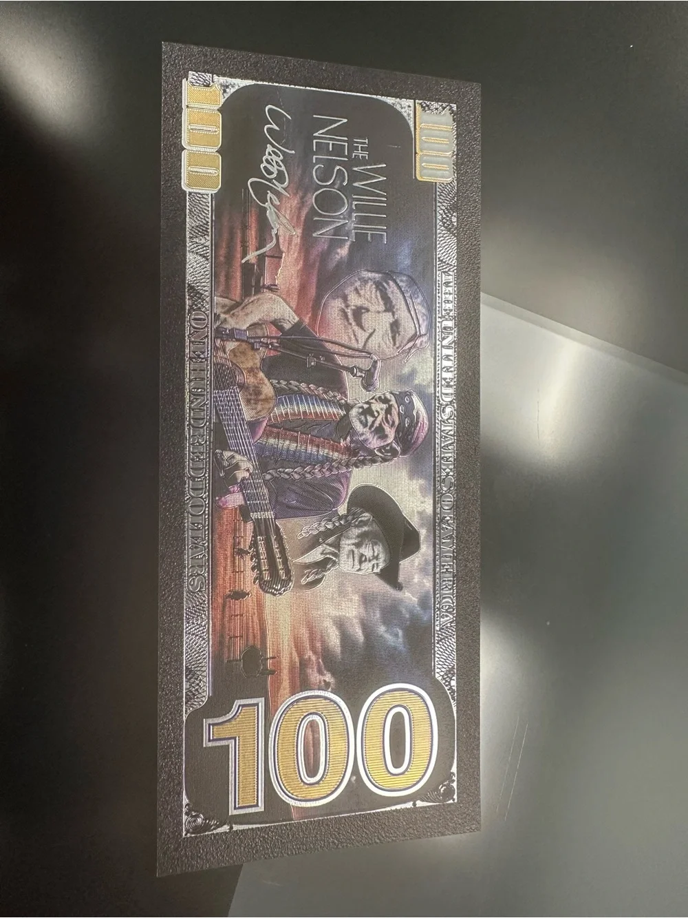 Novelty Black Collector Gold Foil 100 Bill Collection- Music Legends Design